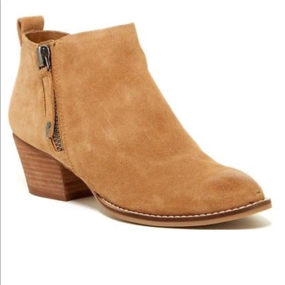 “Saira” Tan Suede Booties
